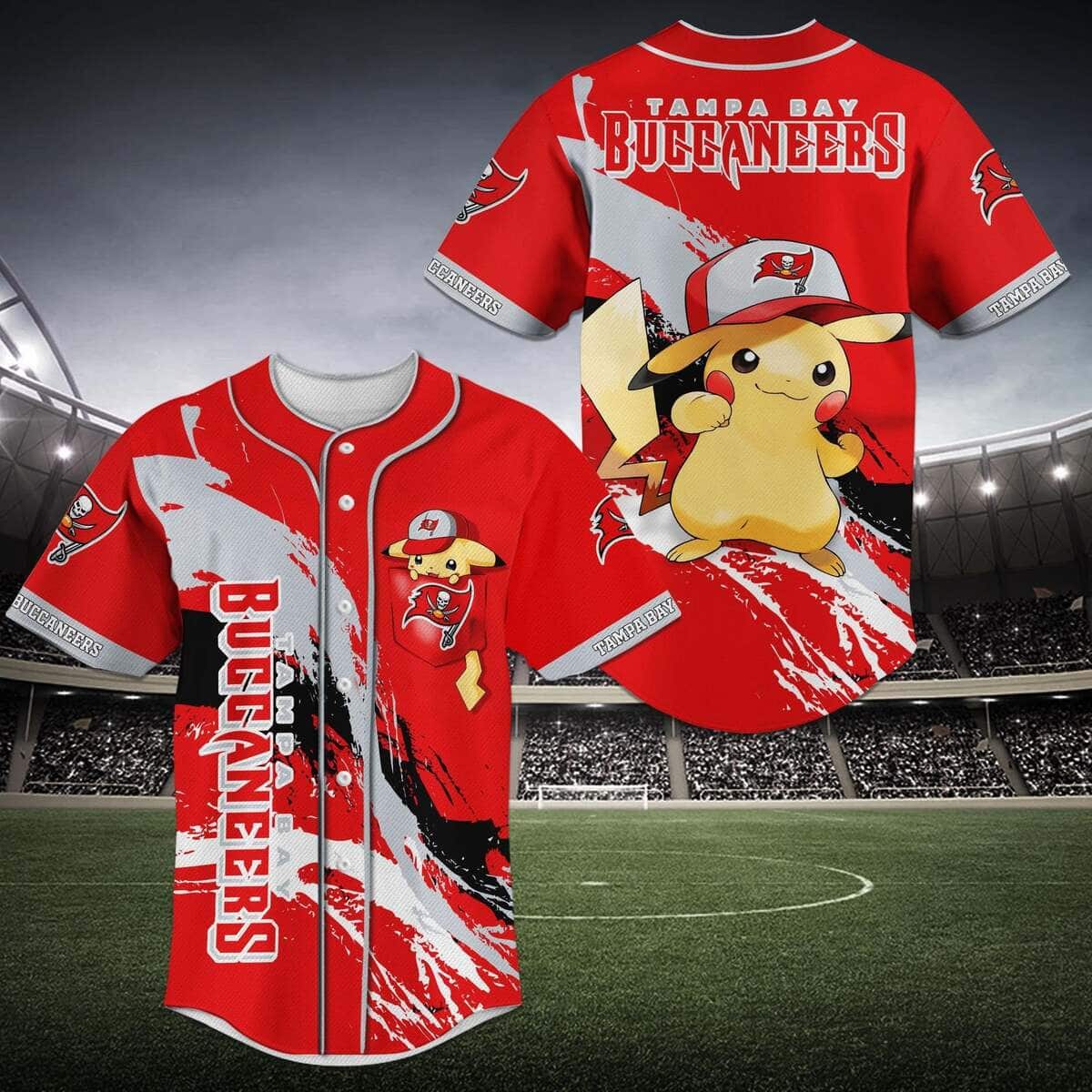 Pikachu NFL Tampa Bay Buccaneers Baseball Jersey Gift For Friends Pikachu NFL Tampa Bay Buccaneers Baseball Jersey Gift For Friends