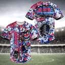 NFL SMU Mustangs Baseball Jersey Skeleton And Tropical Flower Pattern NFL SMU Mustangs Baseball Jersey Skeleton And Tropical Flower Pattern