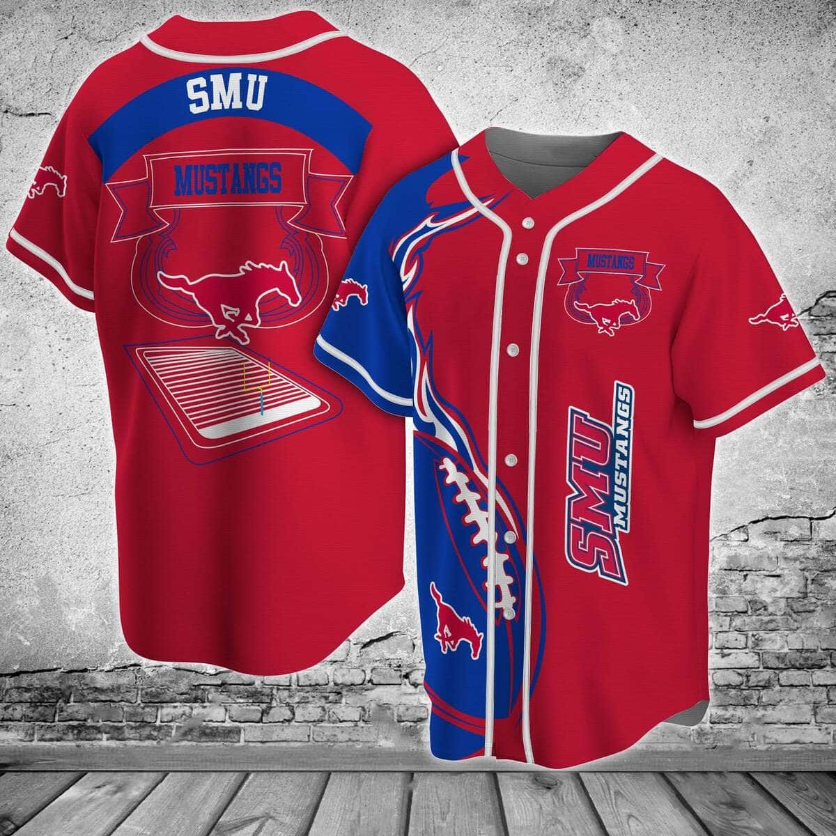 Classic NFL SMU Mustangs Baseball Jersey Gift For Him Classic NFL SMU Mustangs Baseball Jersey Gift For Him
