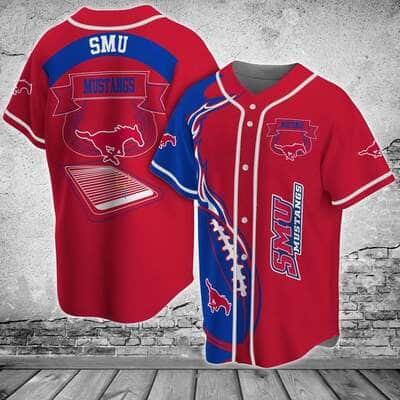 Classic NFL SMU Mustangs Baseball Jersey Gift For Him Classic NFL SMU Mustangs Baseball Jersey Gift For Him