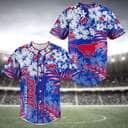 NFL SMU Mustangs Baseball Jersey Hibiscus Flowers Pattern NFL SMU Mustangs Baseball Jersey Hibiscus Flowers Pattern
