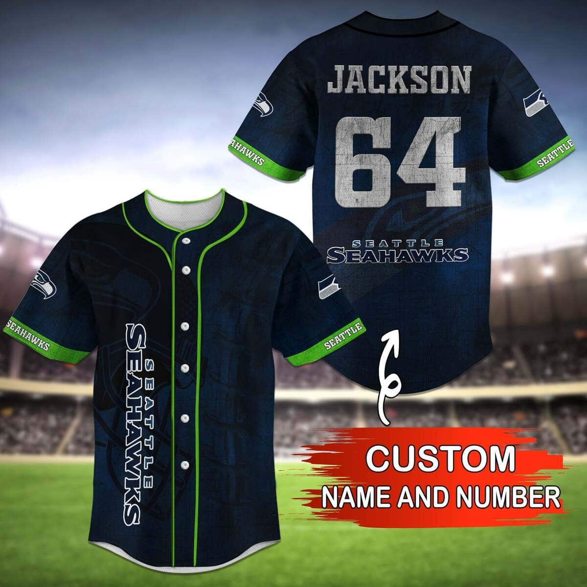 NFL Seattle Seahawks Baseball Jersey Custom Name And Number Gift For Him