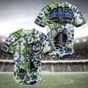 NFL Seattle Seahawks Baseball Jersey Skeleton And Flowers NFL Seattle Seahawks Baseball Jersey Skeleton And Flowers