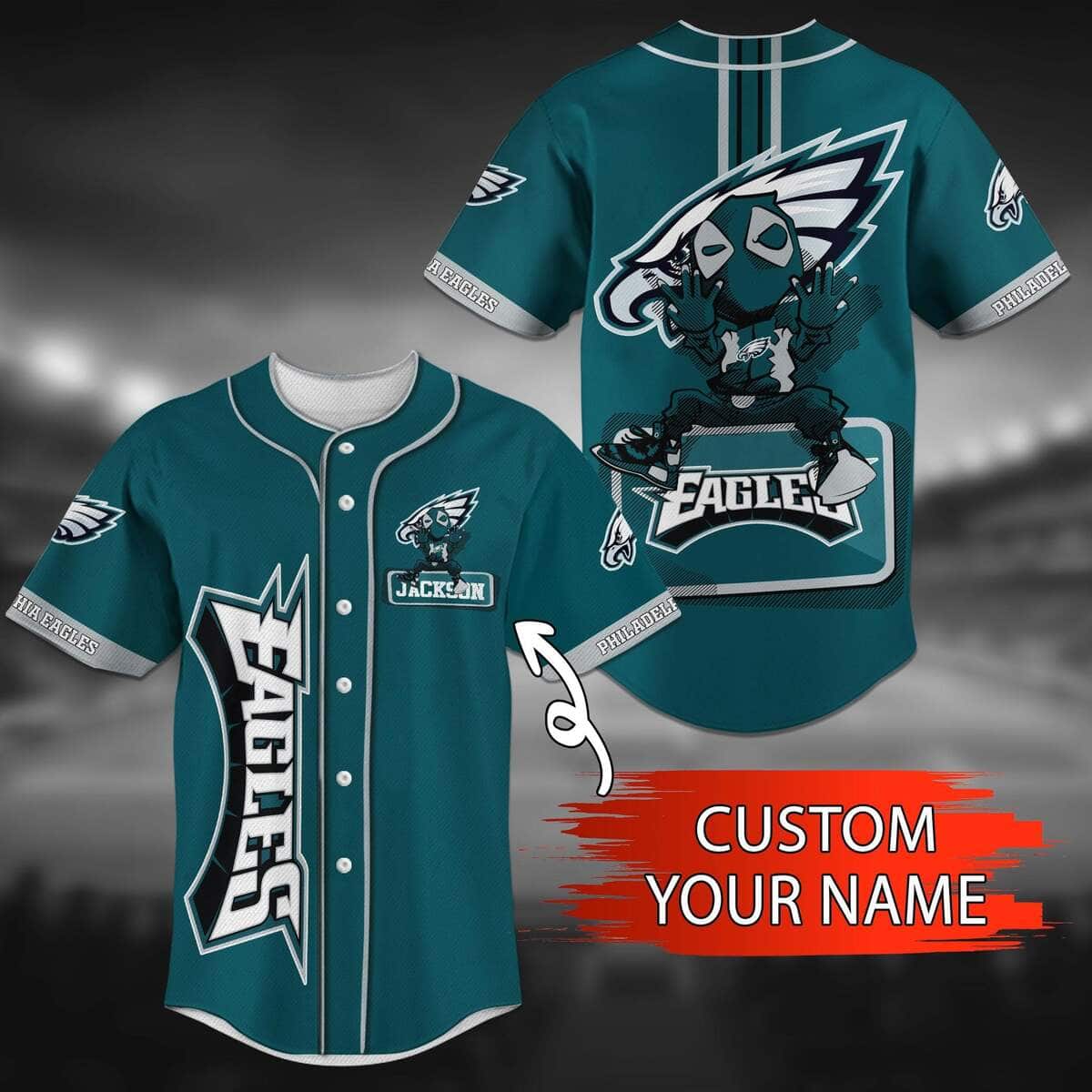 Classic NFL Philadelphia Eagles Baseball Jersey Custom Name Gift For Him Classic NFL Philadelphia Eagles Baseball Jersey Custom Name Gift For Him