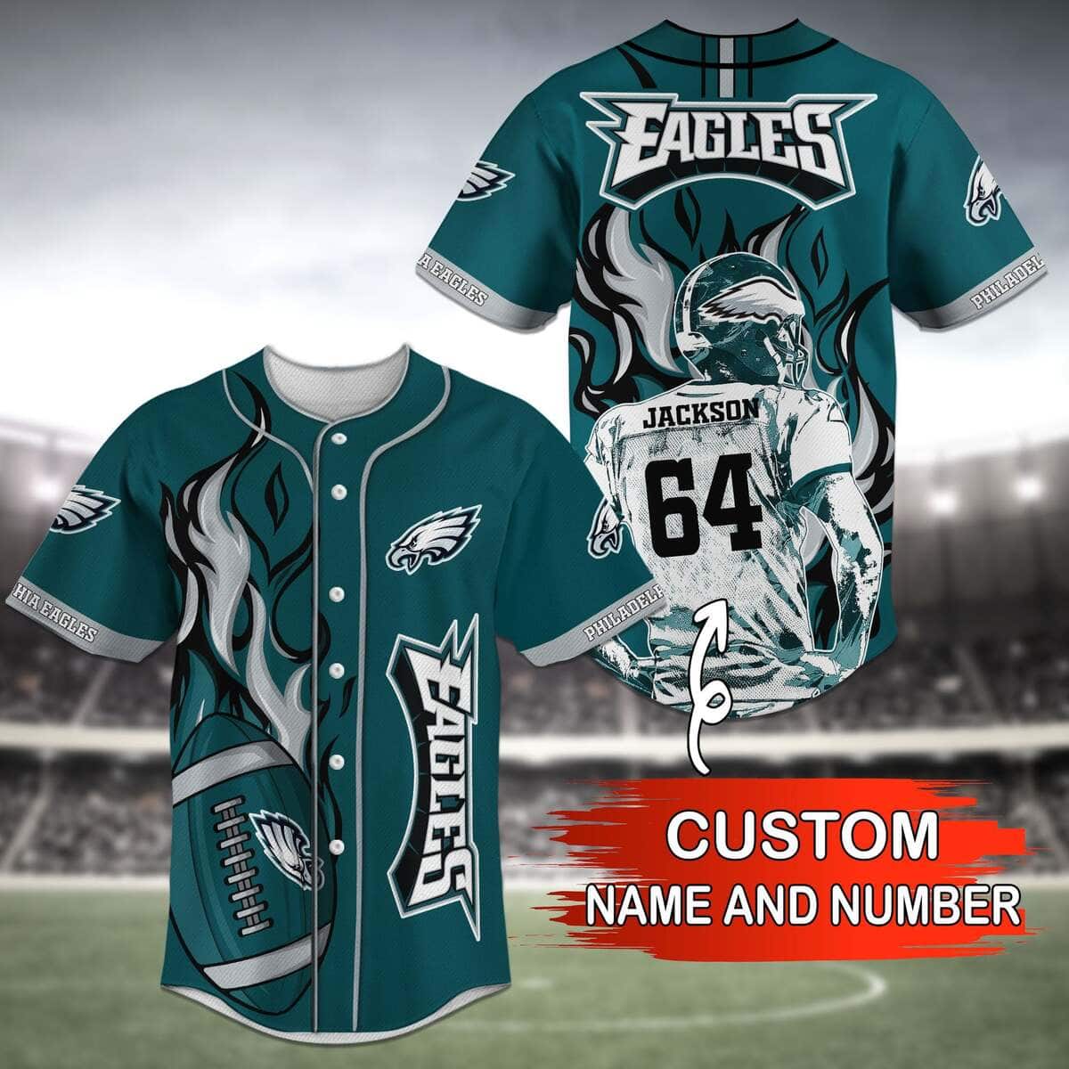 Classic NFL Philadelphia Eagles Baseball Jersey Custom Name And Number