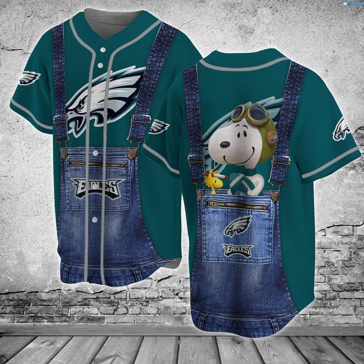 NFL Philadelphia Eagles Baseball Jersey Snoopy Gift For Football Fans NFL Philadelphia Eagles Baseball Jersey Snoopy Gift For Football Fans