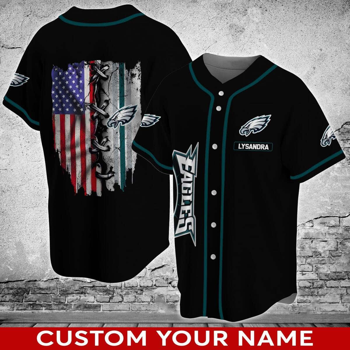 NFL Philadelphia Eagles Baseball Jersey Custom Name Football Gift For Boyfriend