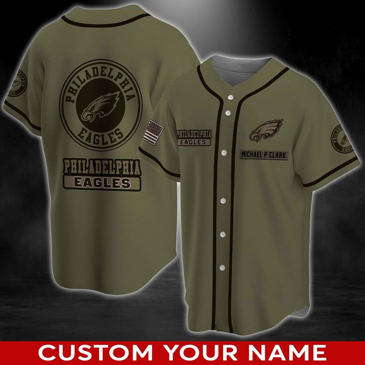 Philadelphia Eagles Baseball Jersey Custom Name Gift For NFL Fans Philadelphia Eagles Baseball Jersey Custom Name Gift For NFL Fans