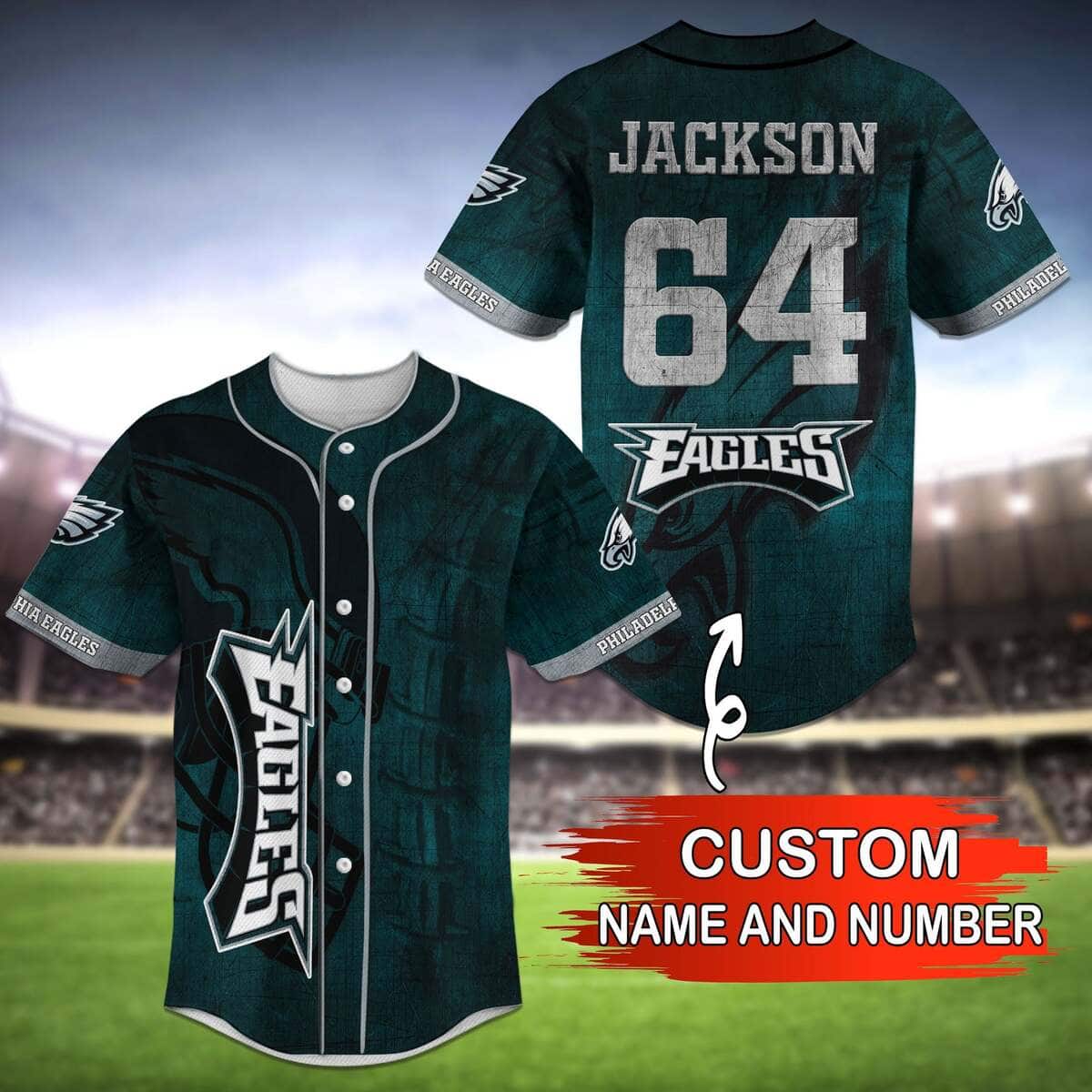 NFL Philadelphia Eagles Baseball Jersey Custom Name And Number Gift For Sporty Husband NFL Philadelphia Eagles Baseball Jersey Custom Name And Number Gift For Sporty Husband