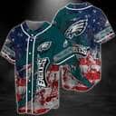 NFL Philadelphia Eagles Baseball Jersey America Flag Football Gift For Boyfriend
