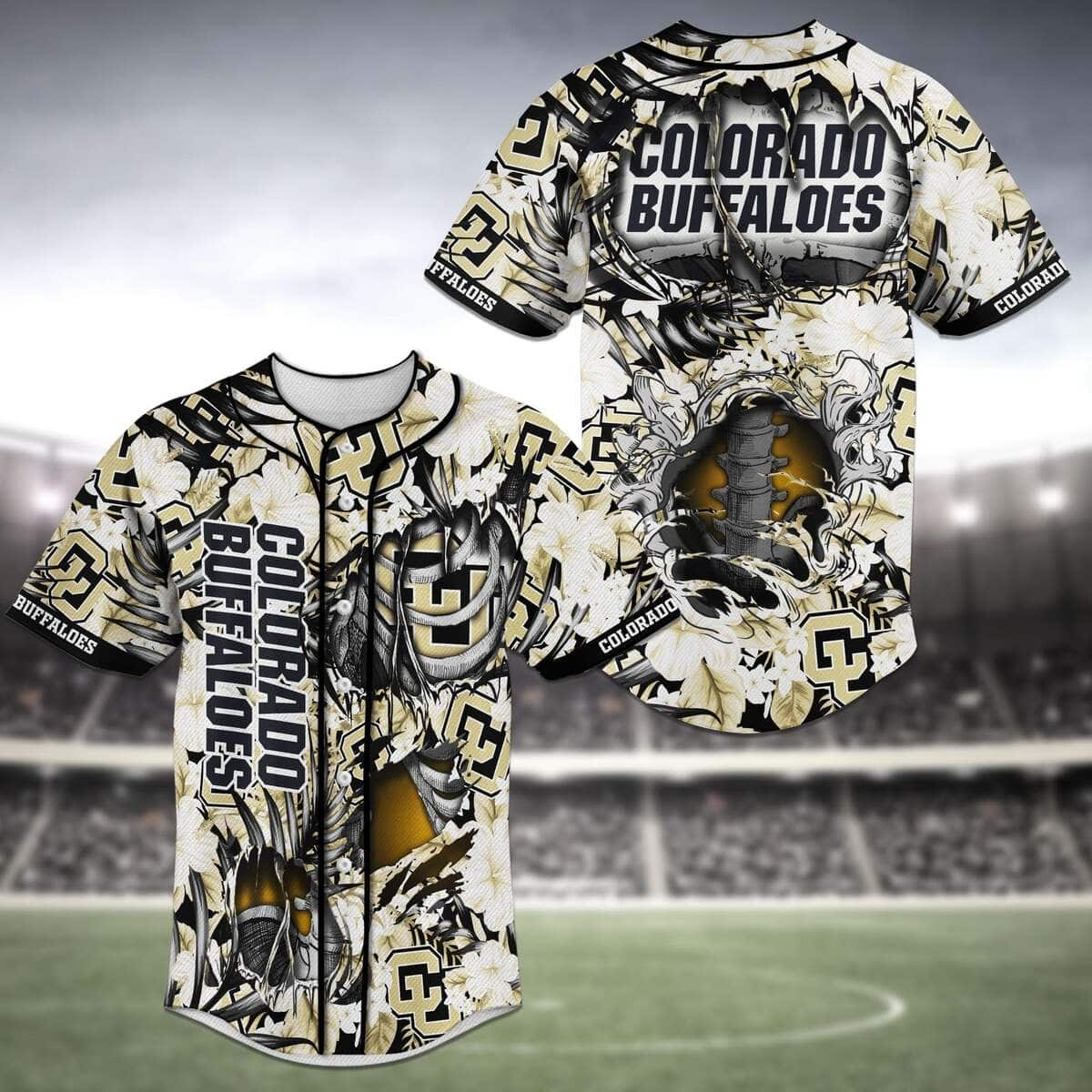 NFL Colorado Buffaloes Baseball Jersey Skeleton Gift For Football Fans