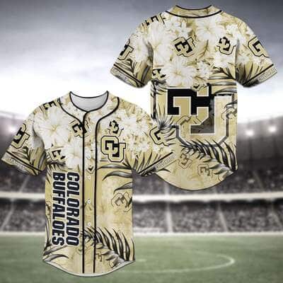 NFL Colorado Buffaloes Baseball Jersey Tropical Flower Pattern NFL Colorado Buffaloes Baseball Jersey Tropical Flower Pattern