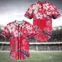 MLB Cleveland Indians Baseball Jersey Tropical Flower Pattern MLB Cleveland Indians Baseball Jersey Tropical Flower Pattern