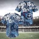 NFL Tennessee Titans Baseball Jersey Hibiscus Flowers Pattern NFL Tennessee Titans Baseball Jersey Hibiscus Flowers Pattern