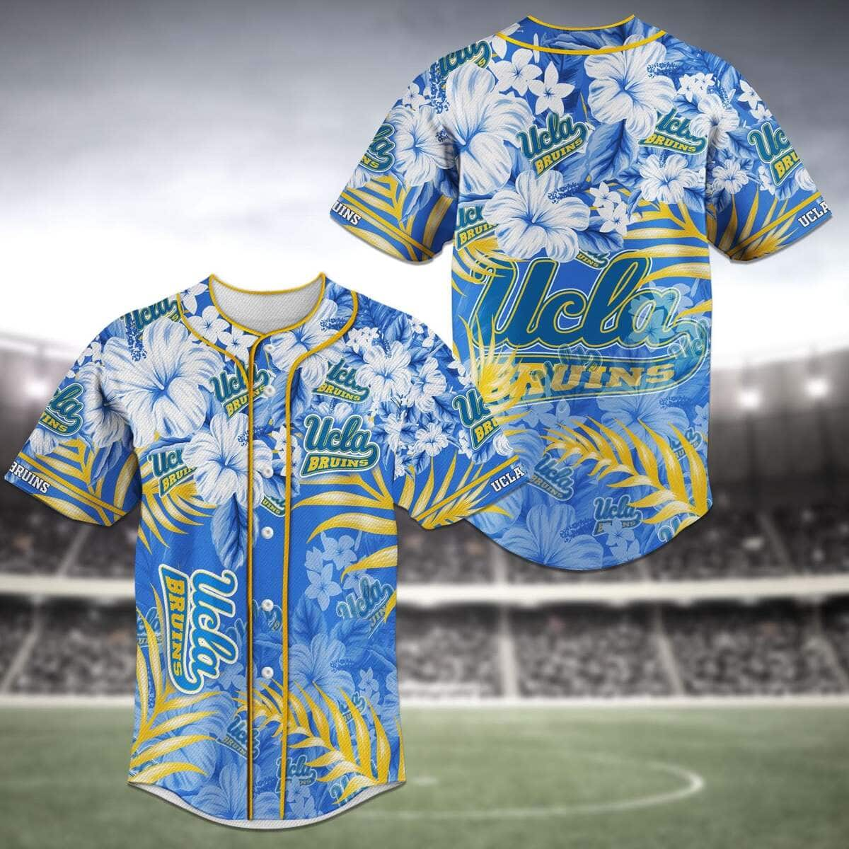 NFL UCLA Bruins Baseball Jersey Tropical Flower Pattern