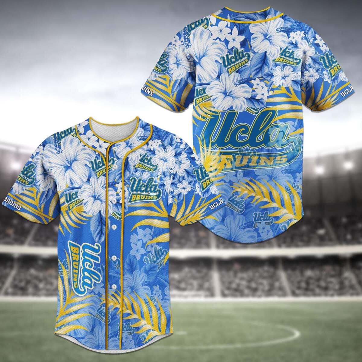 NFL UCLA Bruins Baseball Jersey Tropical Flower Pattern NFL UCLA Bruins Baseball Jersey Tropical Flower Pattern
