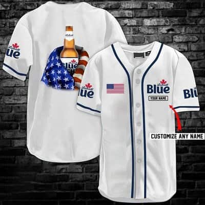 Vintage Labatt Blue Baseball Jersey USA Flag Customize Name Beer Lovers Gift Vintage Labatt Blue Baseball Jersey USA Flag Customize Name Beer Lovers Gift