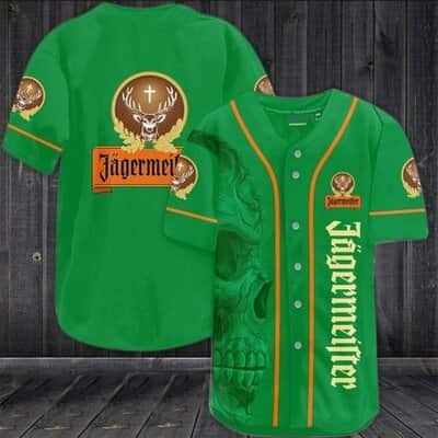 Vintage Green Skull Jagermeister Baseball Jersey Gift For Whiskey Lovers Vintage Green Skull Jagermeister Baseball Jersey Gift For Whiskey Lovers