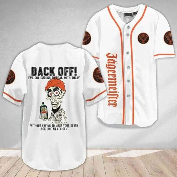 Achmed Back Off With Jagermeister Baseball Jersey Gift For Whiskey Lovers