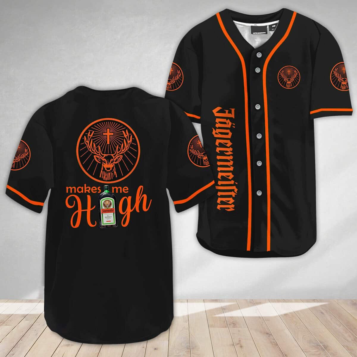 Jagermeister Baseball Jersey Make Me High Gift For Him Jagermeister Baseball Jersey Make Me High Gift For Him
