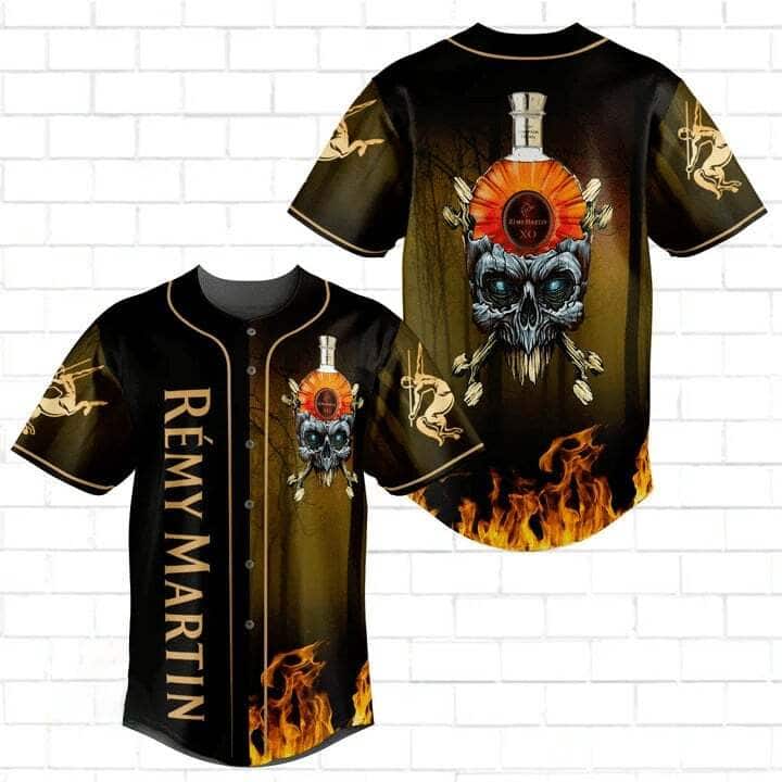 Skull With Remy Martin Baseball Jersey Gift For Cognac Lovers Skull With Remy Martin Baseball Jersey Gift For Cognac Lovers
