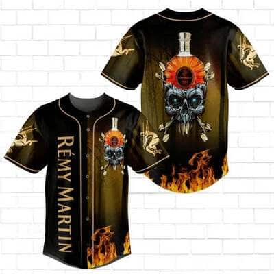 Skull With Remy Martin Baseball Jersey Gift For Cognac Lovers Skull With Remy Martin Baseball Jersey Gift For Cognac Lovers