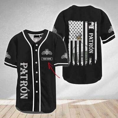 Patron Baseball Jersey USA Flag Custom Name Patron Baseball Jersey USA Flag Custom Name