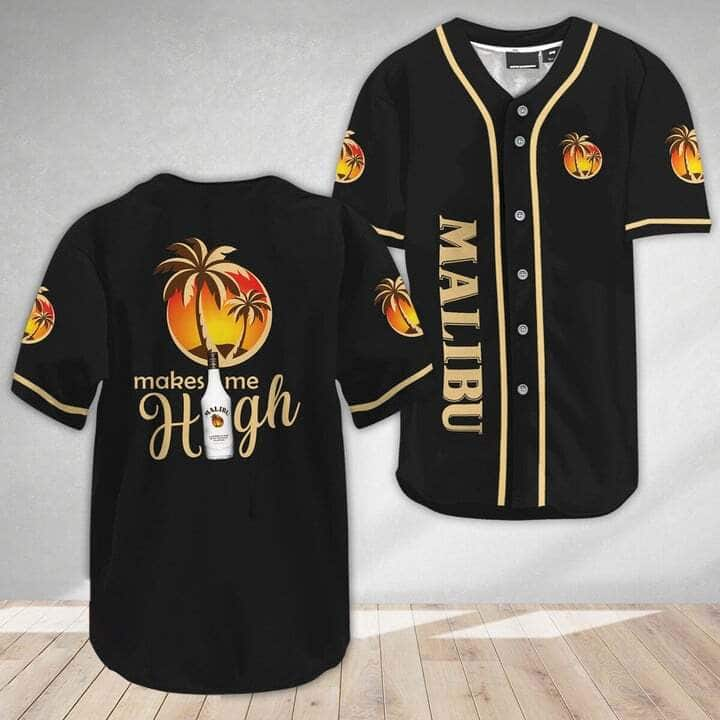 Malibu Rum Baseball Jersey Makes Me High Gift For Sport Dad