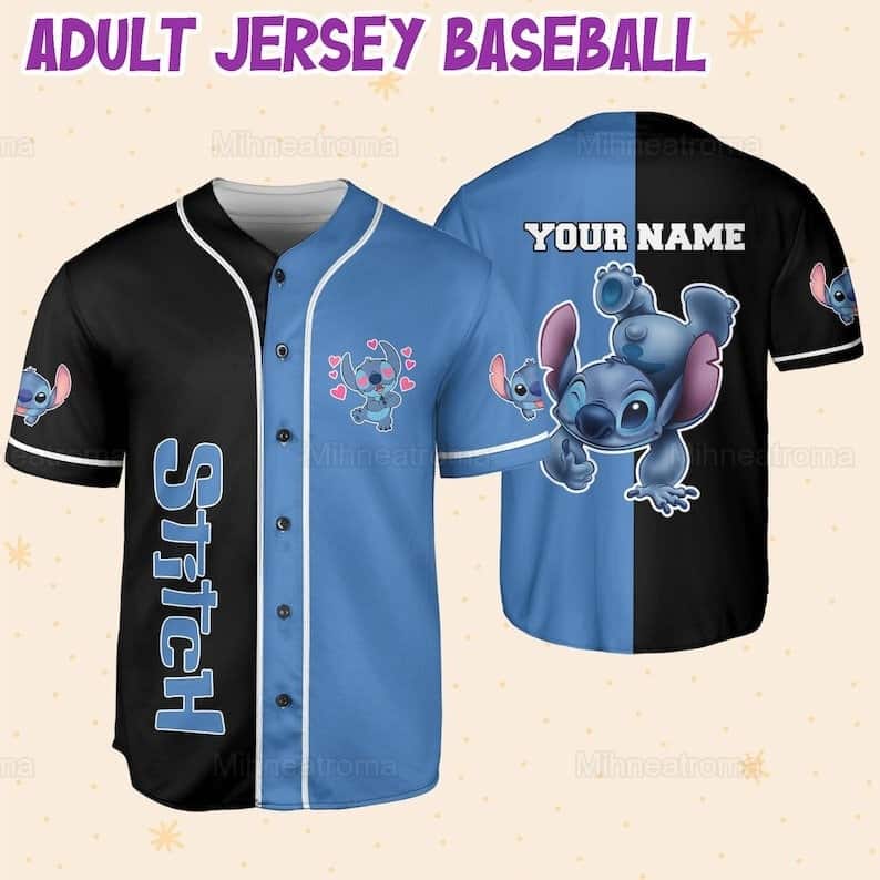 Disney Stitch Baseball Jersey Custom Name Gift For Friends Disney Stitch Baseball Jersey Custom Name Gift For Friends