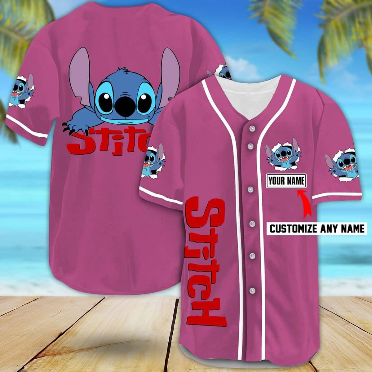 Stitch Baseball Jersey Gift For Disney Lovers Adults Custom Name Stitch Baseball Jersey Gift For Disney Lovers Adults Custom Name