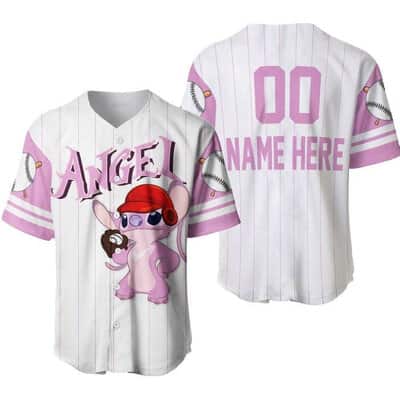 Angel Stitch Baseball Jersey Gift For Girlfriend Custom Name