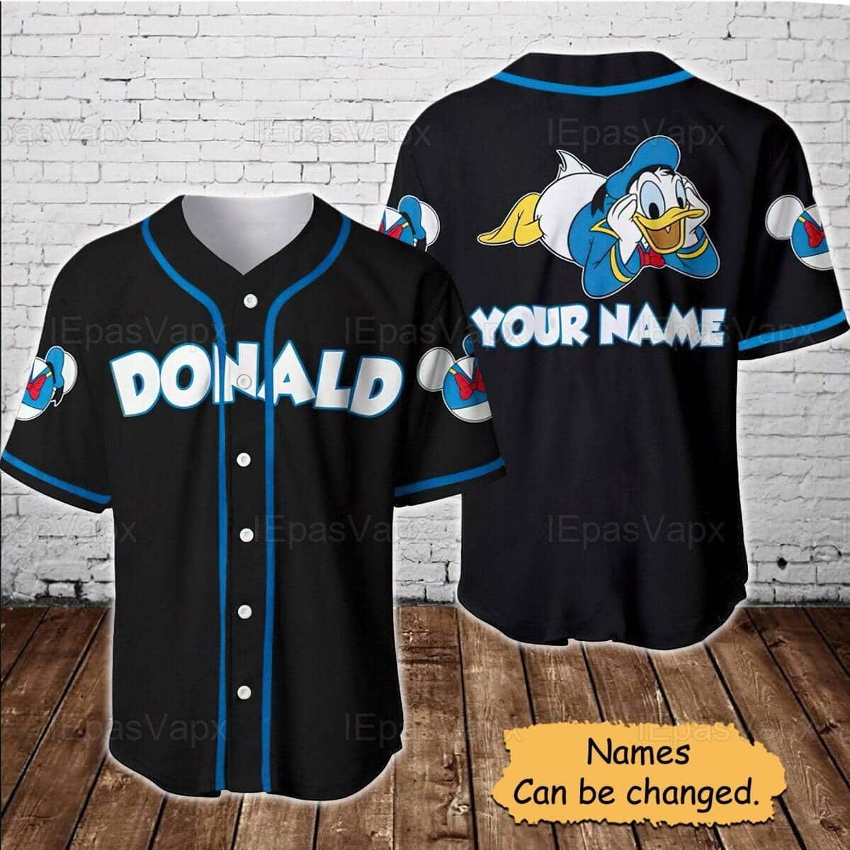 Donald Duck Baseball Jersey Custom Name Gift For Disney Lovers Donald Duck Baseball Jersey Custom Name Gift For Disney Lovers