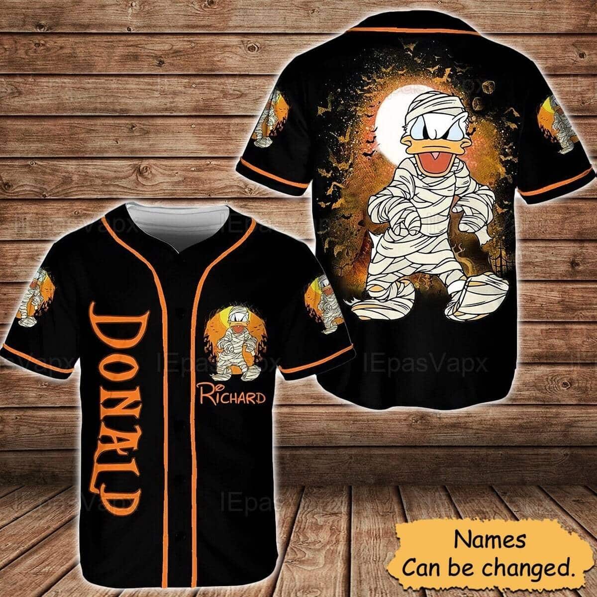 Donald Duck Baseball Jersey Custom Name Halloween Gift For Him Donald Duck Baseball Jersey Custom Name Halloween Gift For Him