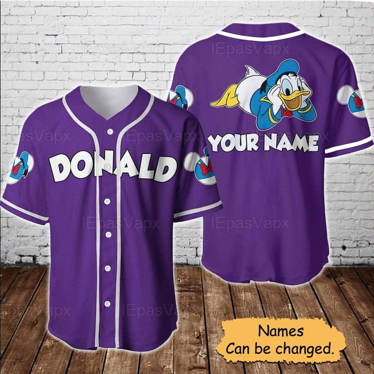 Donald Duck Baseball Jersey Custom Name Gift For Disney Lovers Donald Duck Baseball Jersey Custom Name Gift For Disney Lovers