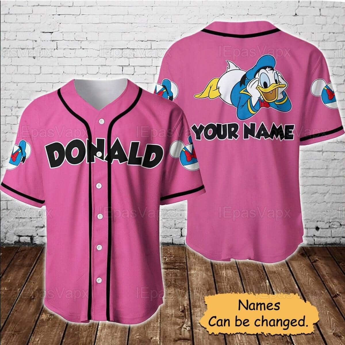 Donald Duck Baseball Jersey Custom Name Gift For Disney Lovers Donald Duck Baseball Jersey Custom Name Gift For Disney Lovers
