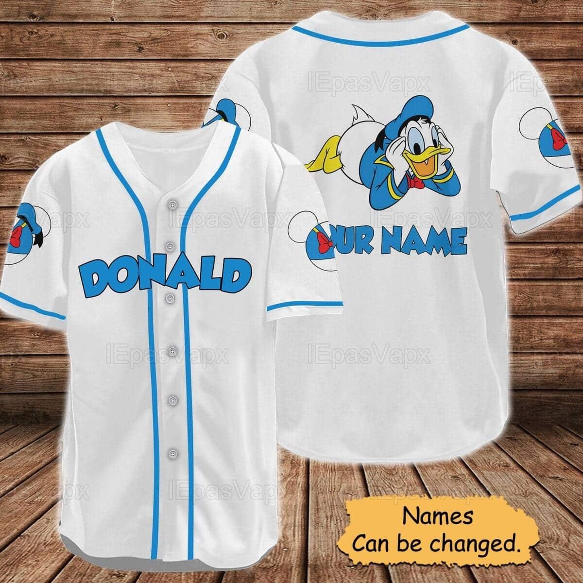 Donald Duck Baseball Jersey Custom Name Gift For Disney Lovers Donald Duck Baseball Jersey Custom Name Gift For Disney Lovers