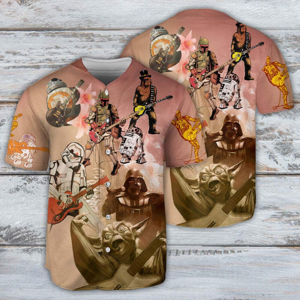 Star Wars Playing Guitar Where Words Fail Music Speaks Baseball Jersey