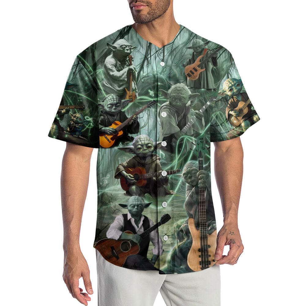 Star Wars Yoda Playing Guitar Fantastic Baseball Jersey