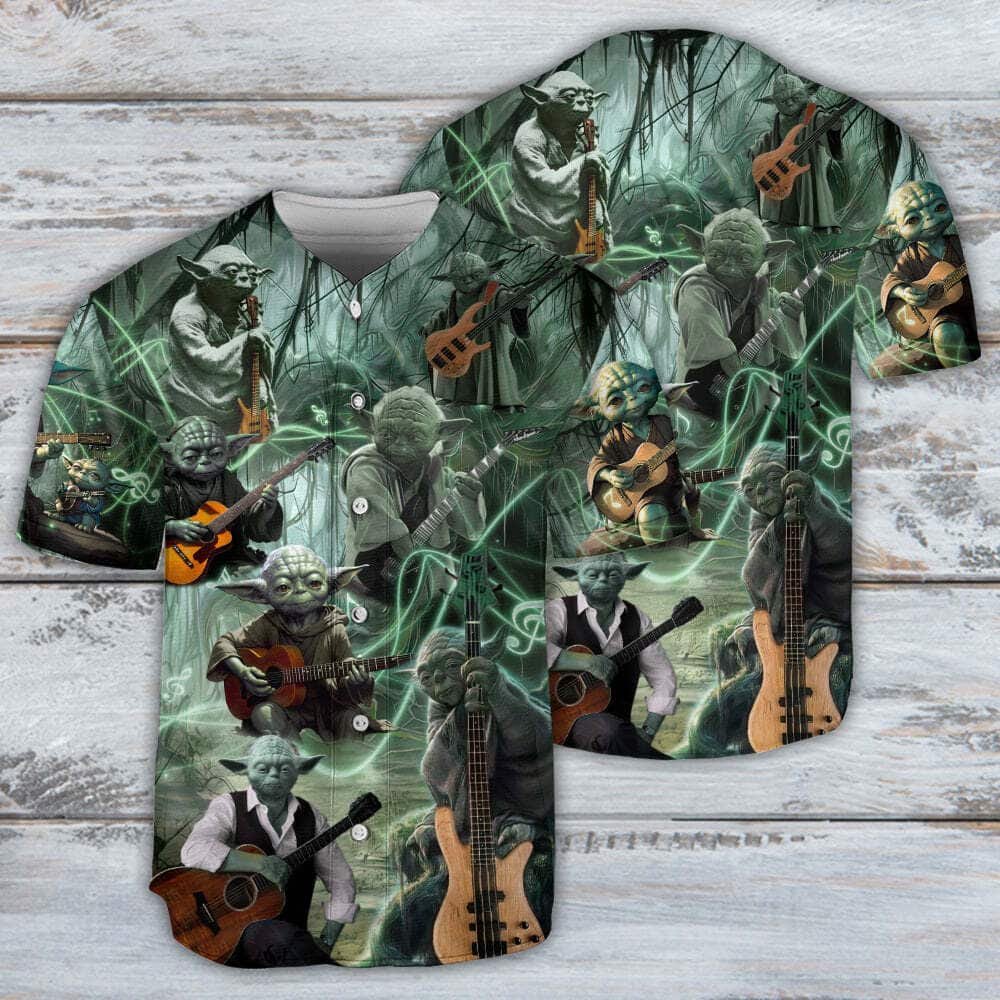 Star Wars Yoda Playing Guitar Fantastic Baseball Jersey