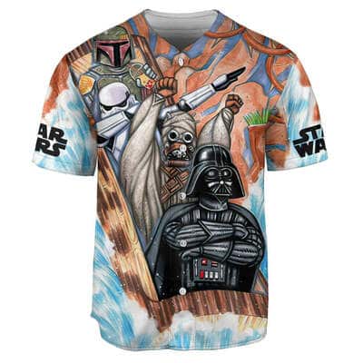 Star Wars Darth Vader Boba Fett Stormtrooper Baseball Jersey Star Wars Darth Vader Boba Fett Stormtrooper Baseball Jersey