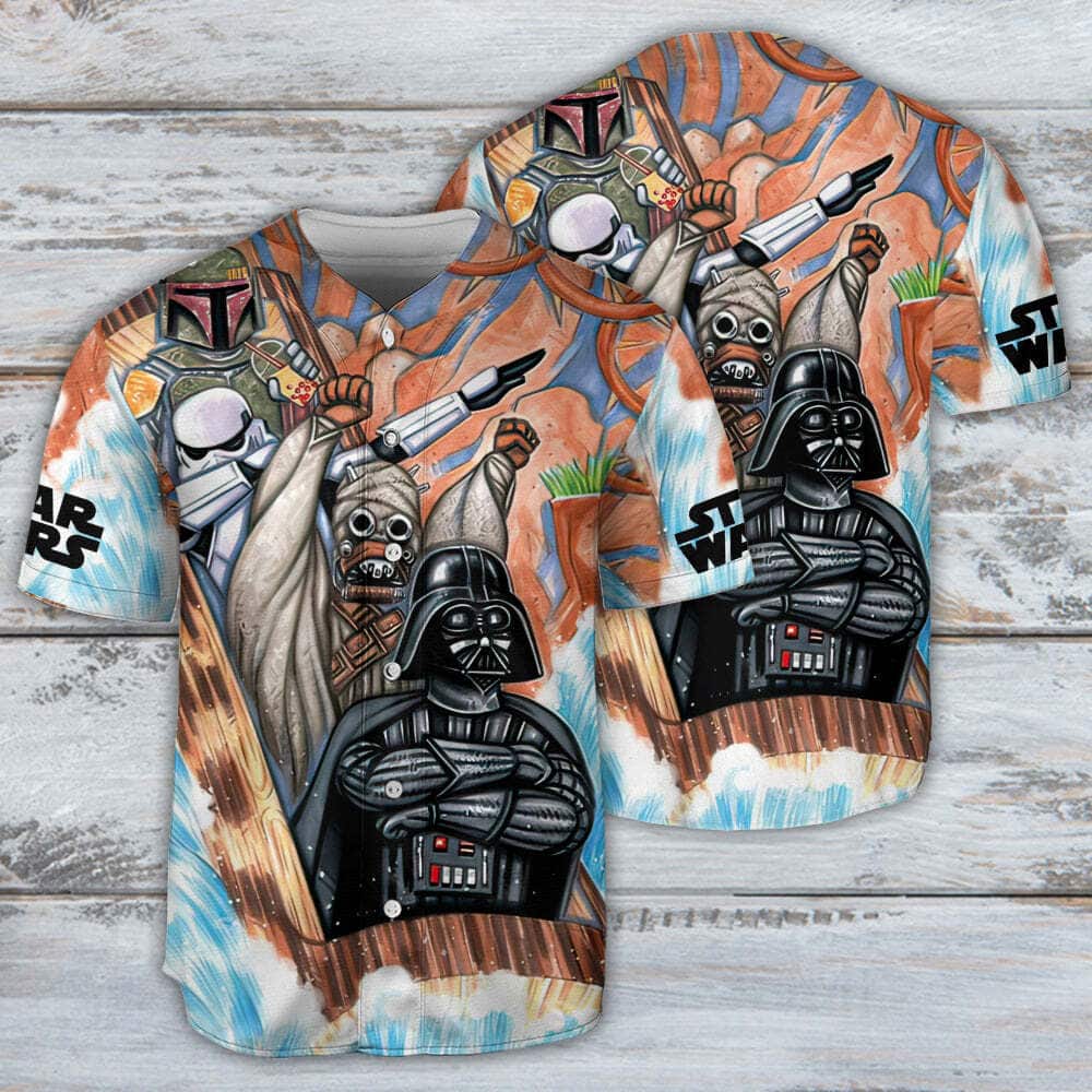 Star Wars Darth Vader Boba Fett Stormtrooper Baseball Jersey Star Wars Darth Vader Boba Fett Stormtrooper Baseball Jersey