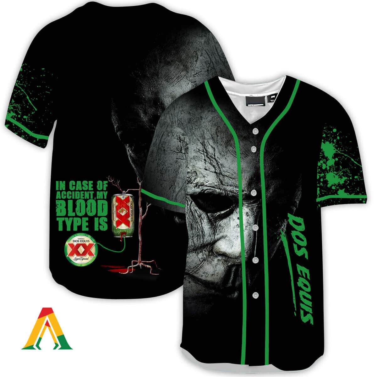 Halloween Michael Myers In Case Of Accident My Blood Type Is Dos Equis Baseball Jersey Halloween Michael Myers In Case Of Accident My Blood Type Is Dos Equis Baseball Jersey