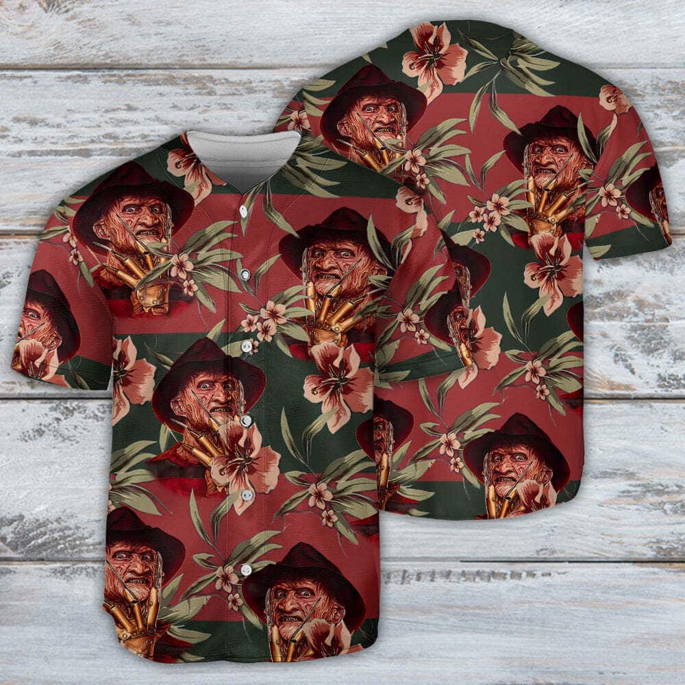Halloween Freddy Krueger Baseball Jersey Gift For Horror Movie Fans Halloween Freddy Krueger Baseball Jersey Gift For Horror Movie Fans