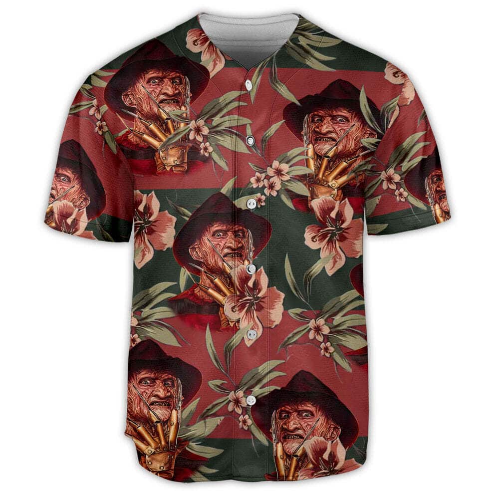 Halloween Freddy Krueger Baseball Jersey Gift For Horror Movie Fans Halloween Freddy Krueger Baseball Jersey Gift For Horror Movie Fans