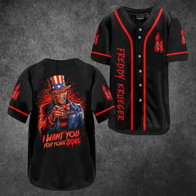Freddy Krueger Baseball Jersey I Want You For Your Soul Freddy Krueger Baseball Jersey I Want You For Your Soul