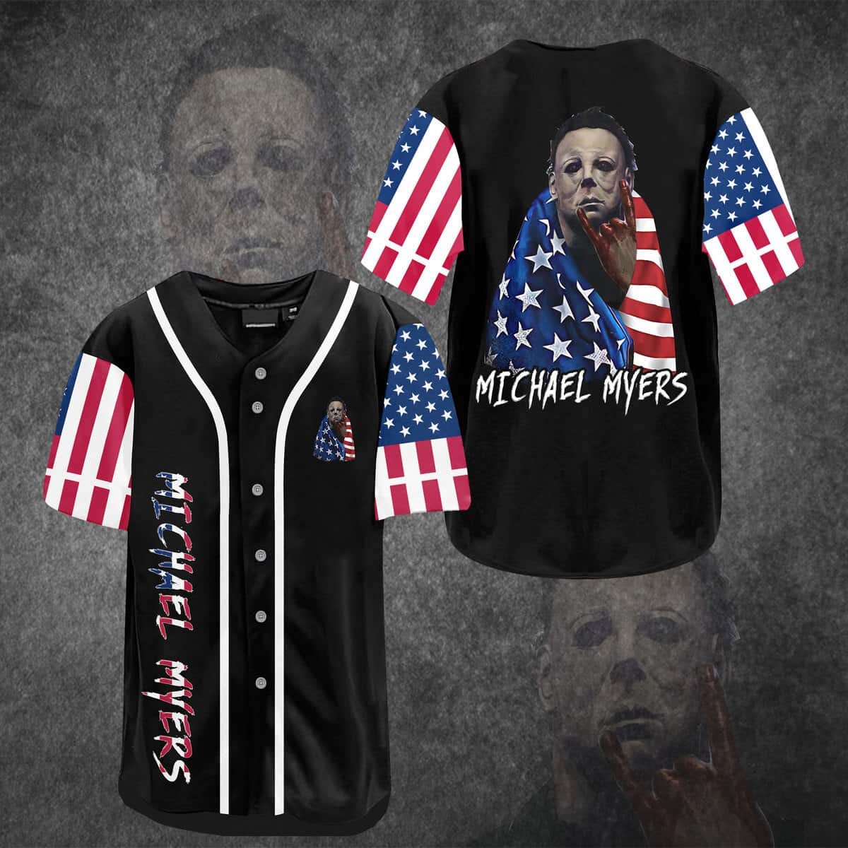 Michael Myers Baseball Jersey US Flag Gift For Halloween 1978 Fans