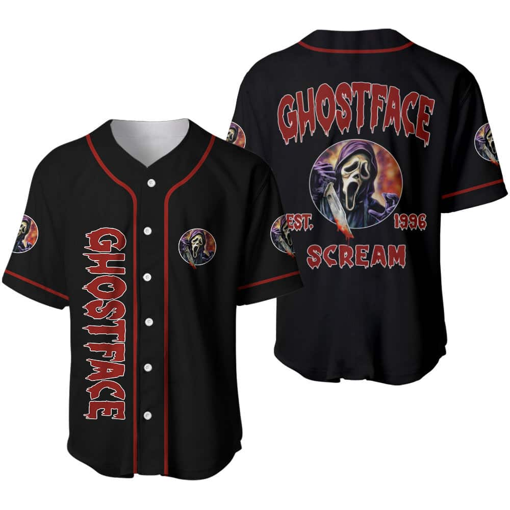 Ghostface Baseball Jersey Horror Scream Gift for Horror Movie Fans