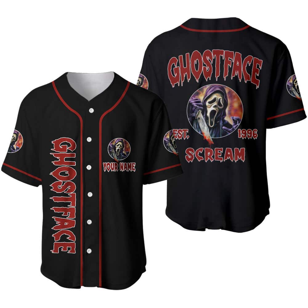 Ghostface Baseball Jersey Horror Scream Gift for Horror Movie Fans Ghostface Baseball Jersey Horror Scream Gift for Horror Movie Fans