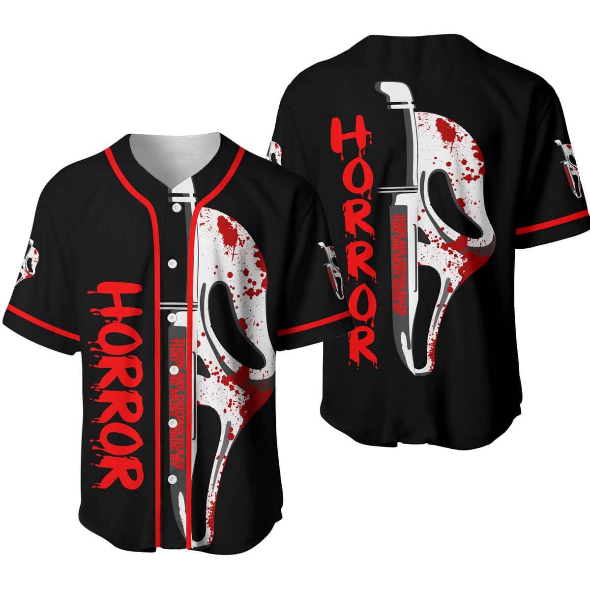 Retro Ghostface Baseball Jersey Scream Gift for Horror Movie Lovers