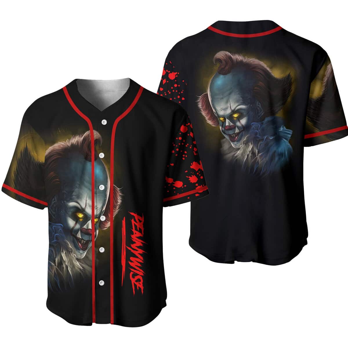 Pennywise Baseball Jersey Gift for Horror Movie Lovers Pennywise Baseball Jersey Gift for Horror Movie Lovers